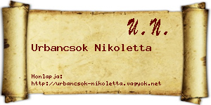 Urbancsok Nikoletta névjegykártya