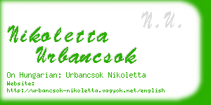 nikoletta urbancsok business card